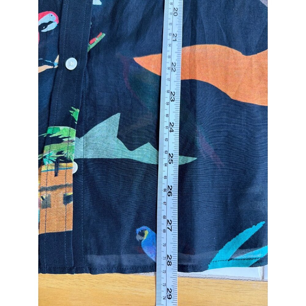 Sezane x G.Kero Pierro Black Jungle Parrot Silk Blened Blouse FR 46/US 14 - Picture 10 of 16